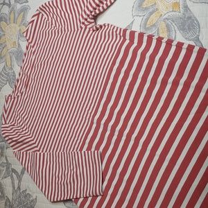 Lands End Red and White Striped Dress